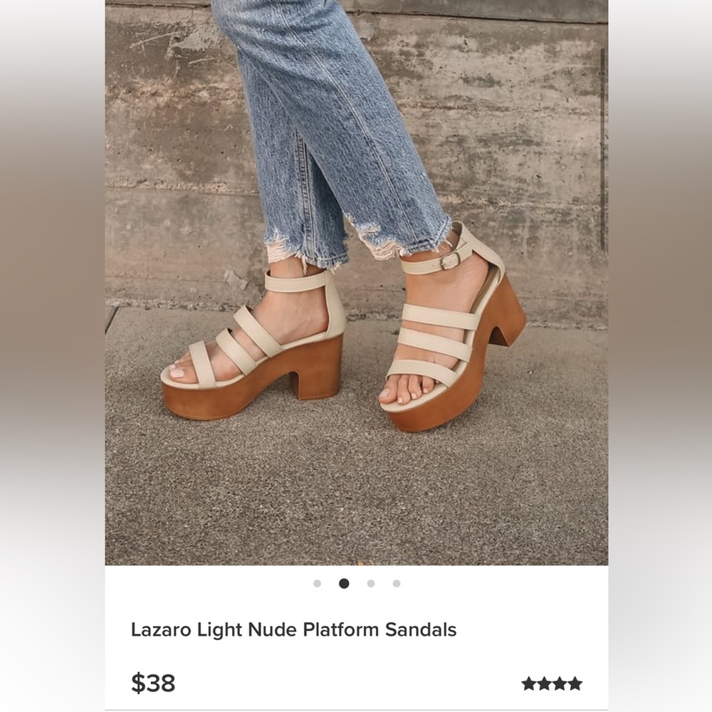 Lulu’s Light Nude Platform Sandals